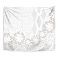 Tonga White Sunday Tapestry Manuia le Aso Sa o Tamaiti Heilala With Ngatu Pattern LT14 - Polynesian Pride