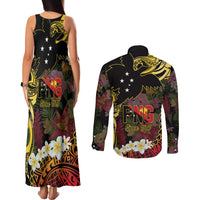 Papua New Guinea 50th Independence Anniversary Couples Matching Tank Maxi Dress and Long Sleeve Button Shirt Independen Stet bilong Papua Niu Gini LT14