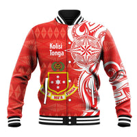 Personalised Kolisi Tonga Baseball Jacket Mate Maa Tonga Ngatu Pattern - Polynesian Pride