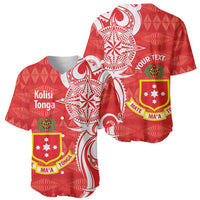 Personalised Kolisi Tonga Baseball Jersey Mate Maa Tonga Ngatu Pattern - Polynesian Pride