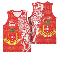 Personalised Kolisi Tonga Basketball Jersey Mate Maa Tonga Ngatu Pattern - Polynesian Pride