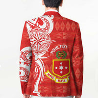 Personalised Kolisi Tonga Blazer Mate Maa Tonga Ngatu Pattern - Polynesian Pride