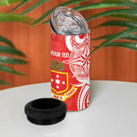 Personalised Kolisi Tonga 4 in 1 Can Cooler Tumbler Mate Maa Tonga Ngatu Pattern LT14 - Polynesian Pride