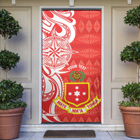 Personalised Kolisi Tonga Door Cover Mate Maa Tonga Ngatu Pattern LT14 Red - Polynesian Pride