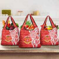 Personalised Kolisi Tonga Grocery Bag Mate Maa Tonga Ngatu Pattern LT14 3-pack One Size Red - Polynesian Pride