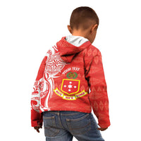 Personalised Kolisi Tonga Kid Hoodie Mate Maa Tonga Ngatu Pattern - Polynesian Pride
