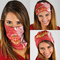 Personalised Kolisi Tonga Neck Gaiter Mate Maa Tonga Ngatu Pattern - Polynesian Pride