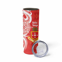 Personalised Kolisi Tonga Skinny Tumbler Mate Maa Tonga Ngatu Pattern LT14 - Polynesian Pride