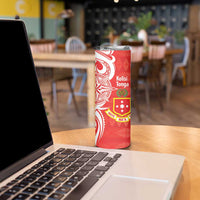 Personalised Kolisi Tonga Skinny Tumbler Mate Maa Tonga Ngatu Pattern LT14 - Polynesian Pride