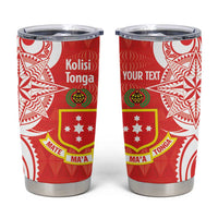 Personalised Kolisi Tonga Tumbler Cup Mate Maa Tonga Ngatu Pattern LT14 Red - Polynesian Pride