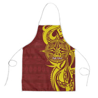 Personalised Tonga High School Apron THS Tongan Ngatu Pattern LT14 Maroon - Polynesian Pride