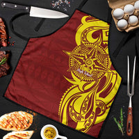 Personalised Tonga High School Apron THS Tongan Ngatu Pattern LT14 Maroon - Polynesian Pride