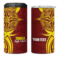 Personalised Tonga High School 4 in 1 Can Cooler Tumbler THS Tongan Ngatu Pattern LT14 One Size: 16 oz Maroon - Polynesian Pride