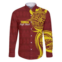 Personalised Tonga High School Family Matching Puletasi and Hawaiian Shirt THS Tongan Ngatu Pattern - Polynesian Pride