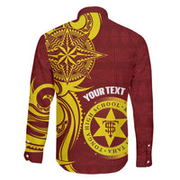 Personalised Tonga High School Family Matching Puletasi and Hawaiian Shirt THS Tongan Ngatu Pattern - Polynesian Pride