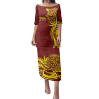 Personalised Tonga High School Family Matching Puletasi and Hawaiian Shirt THS Tongan Ngatu Pattern - Polynesian Pride