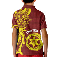 Personalised Tonga High School Kid Polo Shirt THS Tongan Ngatu Pattern - Polynesian Pride