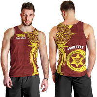 Personalised Tonga High School Men Tank Top THS Tongan Ngatu Pattern - Polynesian Pride