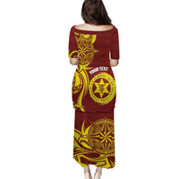 Personalised Tonga High School Puletasi THS Tongan Ngatu Pattern - Polynesian Pride