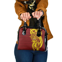 Personalised Tonga High School Shoulder Handbag THS Tongan Ngatu Pattern - Polynesian Pride