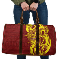 Personalised Tonga High School Travel Bag THS Tongan Ngatu Pattern LT14 Maroon - Polynesian Pride
