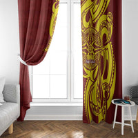 Personalised Tonga High School Window Curtain THS Tongan Ngatu Pattern - Polynesian Pride