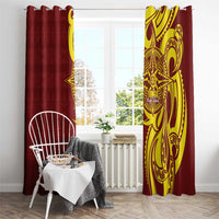Personalised Tonga High School Window Curtain THS Tongan Ngatu Pattern - Polynesian Pride