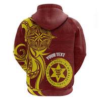 Personalised Tonga High School Zip Hoodie THS Tongan Ngatu Pattern - Polynesian Pride