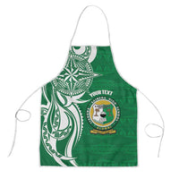 Personalised Liahona - Saineha High School Apron Tongan Ngatu Pattern LT14 Green - Polynesian Pride
