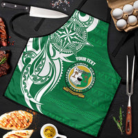 Personalised Liahona - Saineha High School Apron Tongan Ngatu Pattern LT14 Green - Polynesian Pride
