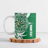 Personalised Liahona - Saineha High School Ceramic Mug Tongan Ngatu Pattern LT14 Green - Polynesian Pride