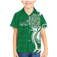 Personalised Liahona - Saineha High School Family Matching Mermaid Dress and Hawaiian Shirt Tongan Ngatu Pattern - Polynesian Pride