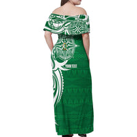 Personalised Liahona - Saineha High School Family Matching Off Shoulder Maxi Dress and Hawaiian Shirt Tongan Ngatu Pattern - Polynesian Pride