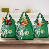 Personalised Liahona - Saineha High School Grocery Bag Tongan Ngatu Pattern LT14 3-pack One Size Green - Polynesian Pride