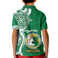 Personalised Liahona - Saineha High School Kid Polo Shirt Tongan Ngatu Pattern - Polynesian Pride