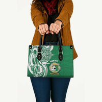 Personalised Liahona - Saineha High School Leather Bag Tongan Ngatu Pattern LT14 - Polynesian Pride