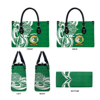 Personalised Liahona - Saineha High School Leather Bag Tongan Ngatu Pattern LT14 - Polynesian Pride