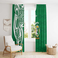 Personalised Liahona - Saineha High School Window Curtain Tongan Ngatu Pattern - Polynesian Pride