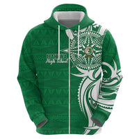 Personalised Liahona - Saineha High School Zip Hoodie Tongan Ngatu Pattern - Polynesian Pride