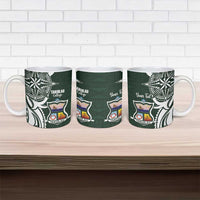 Personalised Tonga Takuilau College Ceramic Mug Est 1975 Tongan Ngatu Pattern LT14 - Polynesian Pride