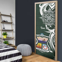 Personalised Tonga Takuilau College Door Cover Est 1975 Tongan Ngatu Pattern LT14 - Polynesian Pride