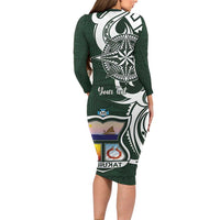 Personalised Tonga Takuilau College Family Matching Long Sleeve Bodycon Dress and Hawaiian Shirt Est 1975 Tongan Ngatu Pattern - Polynesian Pride