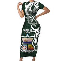 Personalised Tonga Takuilau College Family Matching Short Sleeve Bodycon Dress and Hawaiian Shirt Est 1975 Tongan Ngatu Pattern - Polynesian Pride