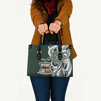Personalised Tonga Takuilau College Leather Bag Est 1975 Tongan Ngatu Pattern LT14 - Polynesian Pride