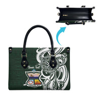 Personalised Tonga Takuilau College Leather Bag Est 1975 Tongan Ngatu Pattern LT14 - Polynesian Pride