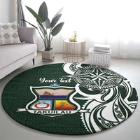 Personalised Tonga Takuilau College Round Carpet Est 1975 Tongan Ngatu Pattern - Polynesian Pride