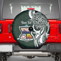 Personalised Tonga Takuilau College Spare Tire Cover Est 1975 Tongan Ngatu Pattern - Polynesian Pride