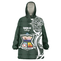 Personalised Tonga Takuilau College Wearable Blanket Hoodie Est 1975 Tongan Ngatu Pattern - Polynesian Pride