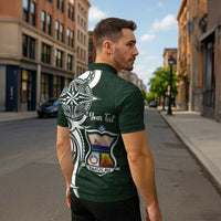 Personalised Tonga Takuilau College Zipper Polo Shirt Est 1975 Tongan Ngatu Pattern - Polynesian Pride