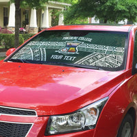 Personalised Tonga Takuilau College Auto Sun Shade 50th Anniversary Ngatu Kupesi LT14 - Polynesian Pride